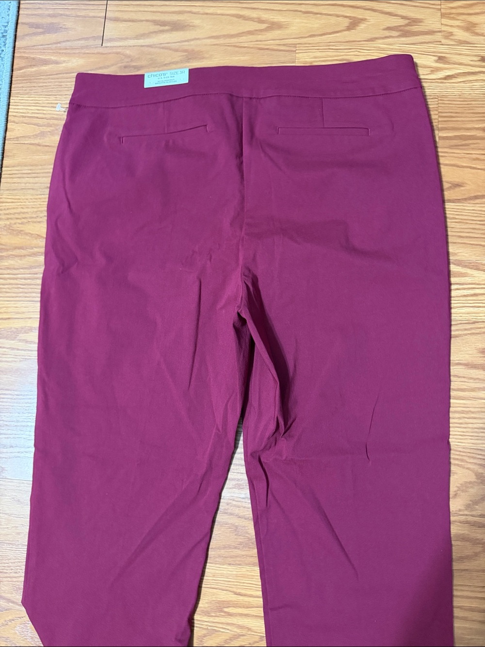 Chico's Brigitte Slim Leg Pull-On Pants Burgundy - Picture 5 of 7
